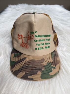 Retro Camo Print Farm Country Trucker Hat